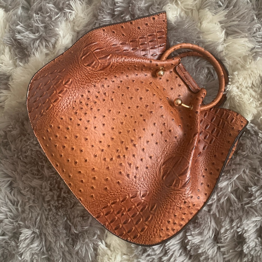 Cognac Croc purse